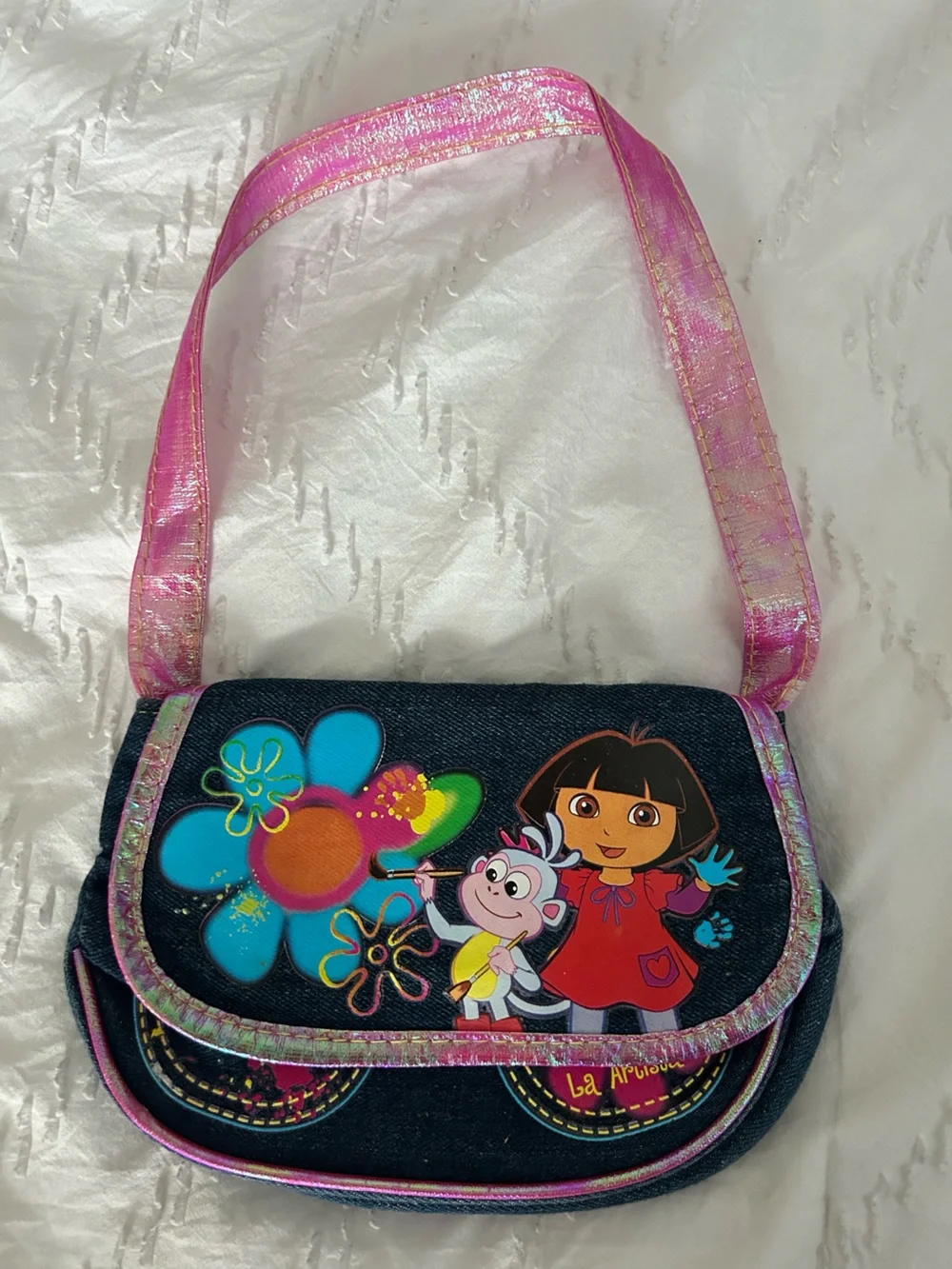 Vintage Dora The Explorer With Boots Denim Purse For Girls 2010 Nickelodeon VTG